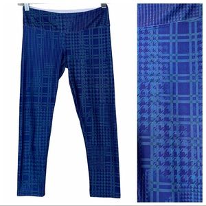 Pure Karma Houndstooth Mixed Media Crop Leggings